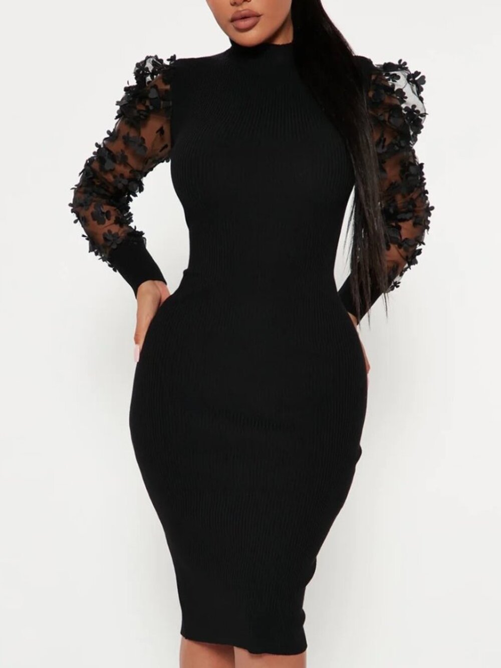 NWT Black Midi Dress